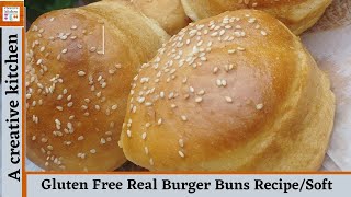 Gluten Free Real Burger Buns Recipe How To Make Soft Gluten Free Buns by acreativekitchen [upl. by Ekenna56]