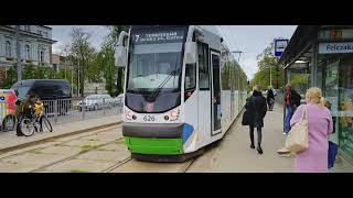 Poland Szczecin tram 7 ride from Felczaka to Piotra Skargi [upl. by Baggs]