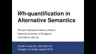 Whquantification in Alternative Semantics [upl. by Irrehc]