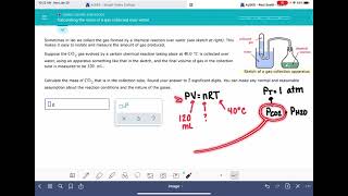 ALEKS Calculating the mass of a gas collected over water [upl. by Hett]