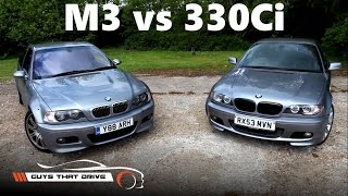 BMW E46 M3 vs E46 330Ci comparison review with stock exhausts Part 1 of 2  The GTD Garage [upl. by Koball]