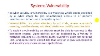 Unit  1  Lecture 1 Systems Vulnerability Scanning and Common Computer Security Vulnerabilities [upl. by Dnumyar12]