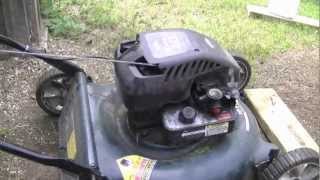 HOWTO ADJUST THE ENGINE RPMS ON A BRIGGS AND STRATTON LAWNMOWER [upl. by Eanwahs]