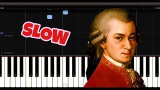 Mozart  Sonata in C Major k545 No16  Easy Piano Music  SLOW [upl. by Sanford75]