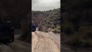 Steep decent in the Gorafe desert 4x4 overlanding camping travel vanlife offroad manvan [upl. by Hekking57]