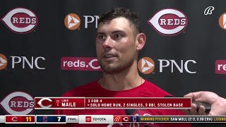 Luke Maile had an historic offensive night for a catcher for the Reds [upl. by Trevlac]