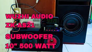 Test wuzhi audio amplifier ZKAS21  Subwoofer embassy 10 inch pakai adaptor laptop 19 volt 342A [upl. by Retnyw]