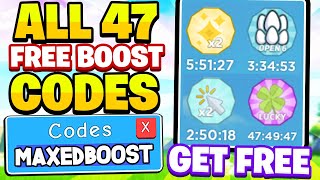 ALL SECRET 47 FREE BOOST CODES IN ROBLOX CLICKER SIMULATOR USE FAST [upl. by Tarabar]