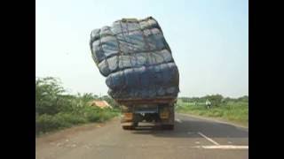 Cargo in truck tipping dangerously [upl. by Amoakuh]