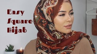 Easy Square Hijab Tutorial [upl. by Tilly]