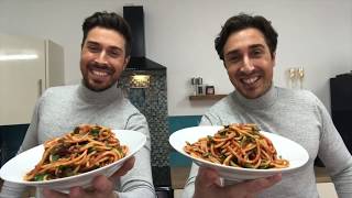 SAUCY SPAGHETTI ALLA PUTTANESCA  THE ALBERTI TWINS [upl. by Aillil91]