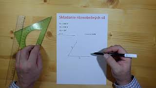 Skladanie rôznobežných síl α  60° [upl. by Stonwin]