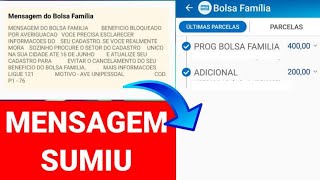 ⚠️✅️ MENSAGEM NO CAIXA TEM DO BOLSA FAMÍLIA SUMIU NA ATUALIZAÇÃO DE SETEMBRO [upl. by Dazraf]