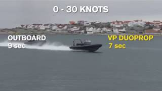 Volvo Penta Aquamatic Duoprop vs Outboard 4stroke [upl. by Poppo]