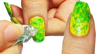 Plastic Wrap Nail Art [upl. by Sethi]