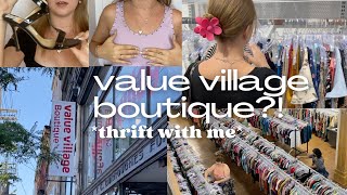 thrift with me at the NEW value village BOUTIQUE [upl. by Jakie145]