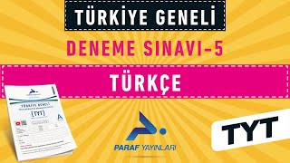 01 TÜRKİYE GENELİ DENEME SINAVI 5  TYT TÜRKÇE [upl. by Bonaparte270]