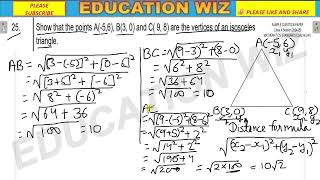 Show that the points A56 B3 0 and C 9 8 are the vertices of an isosceles triangle [upl. by Wyon]