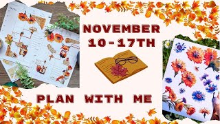 Happy Planner Plan with me  November planning  My stickers for Journal  Nook Notes Stickers [upl. by Lose542]