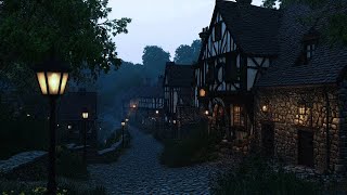 Quiet Rainy Evening in a Medieval Town  Peaceful Street Sounds for Calm and Focus [upl. by Sou]