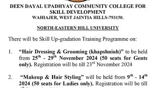 Skill Upgradation Training Programme Deen Dayal Upadhyay Community College for Skill development [upl. by Eartnoed]