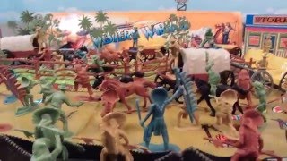 BIGGEST Cowboys and Indians Playset Toy Review [upl. by Siravrat88]