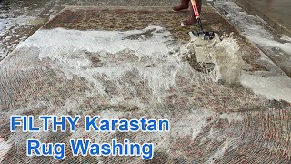 Karastan Oriental Rug Cleaning  Insane Amount of DIRT  Rug Washing by Rug Master Dallas [upl. by Attennaj777]