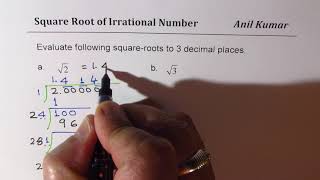 How to Find Value of Irrational Numbers correct to three decimal places Square root 2 without calcul [upl. by Natye]