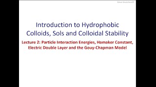 Lecture 21 Particle Interaction Energies Hamaker Constant EDL and the GouyChapman Model [upl. by Nohsal]