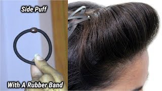 1 min side puff for thin haireasiest way to make side puff [upl. by Rugg]