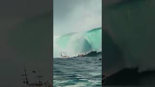 Fishing Boat Faces Giant Wave A Test of Skill and Courage scaryocean dangerouswaves ocean [upl. by Modestine]