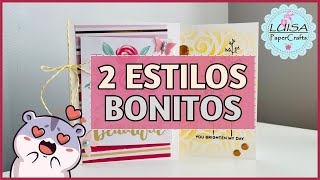 ❤️ 2 Ideas de TARJETAS super SENCILLAS y super CHULAS  CARDMAKING Paso a Paso [upl. by Nahtanohj]