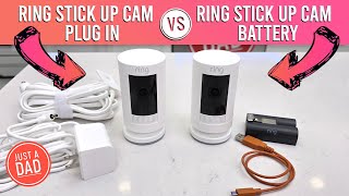 Ring Stick Up Cam Security Camera Works with Alexa COMPARISON PlugIn vs Battery [upl. by Anihsak682]