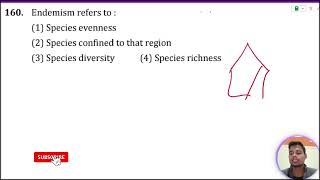 Endemism refers to 1 Species richness 2 Species evenness 3 Species confined to that region [upl. by Alel940]