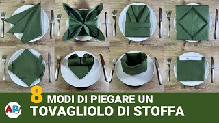 8 modi di piegare un tovagliolo di stoffa  Decorazioni per la tavola DIY [upl. by Boggers]