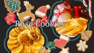 Rose Cookies Recipe Christmas Sweets rosecookies kokis christmassweetrecipes christmascookies [upl. by Apfel]