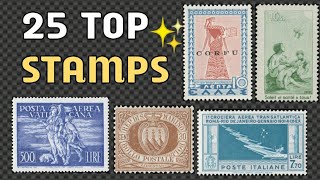 Most Expensive Stamps Catalog Values  Top 25 Postage Stamps In The World [upl. by Carlita]