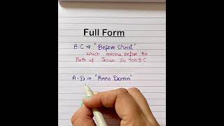 Fullform Of BC and AD education english gk viralshort fullform bc ad learning something [upl. by Anivas]