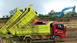 Kobelco SK200 JCB JS200 Excavator Working On Geothermal Well Pad Plant [upl. by Meil]