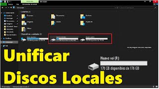 Como unir dos particiones de DISCO Duro PC [upl. by Margalo]