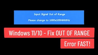 Windows 1110  Fix OUT OF RANGE Error Fast [upl. by Gruver]