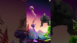 Three colour alien dance vs gorila 🤣😂challengefunnyaliendanceviralshortyoutubeshorts🤣😂 [upl. by Ecidnacal324]