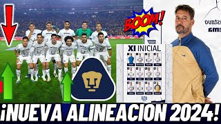 ASI SERIA EL 11 INICIAL DE PUMAS CON SUS NUEVOS REFUERZOS CL 2024 [upl. by Anauqes]