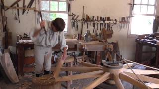 Master Wheelwright Phill Gregson Axing out cleft oak for spokes [upl. by Eiramacissej311]