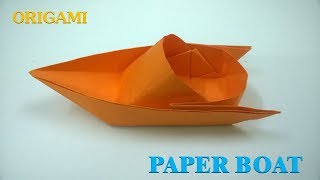 How to make a Paper Boat Origami Tutorial canoe [upl. by Tennos]