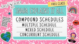 SNABA Explains It All Compound Schedules Multiple Schedule Mixed Schedule Concurrent Schedule [upl. by Ajax]