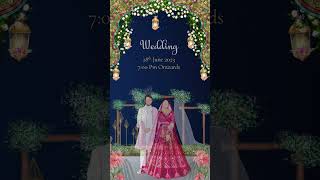 Muslim wedding invitation video  Aexr Graphics shortsfeed [upl. by Blunk926]