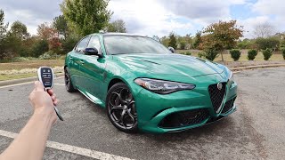 2024 Alfa Romeo Giulia Quadrifoglio Start Up Exhaust Launch Walkaround Test Drive and Review [upl. by Nodnab]