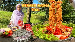 KERABU MAGGI THAI DAPUR KAYU  Cukup rasa  Thai ramen noodles salad [upl. by Notaek252]