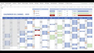 Créer un calendrier dynamique annuel 2 complexe mais complet  Tuto Excel [upl. by Baptiste]